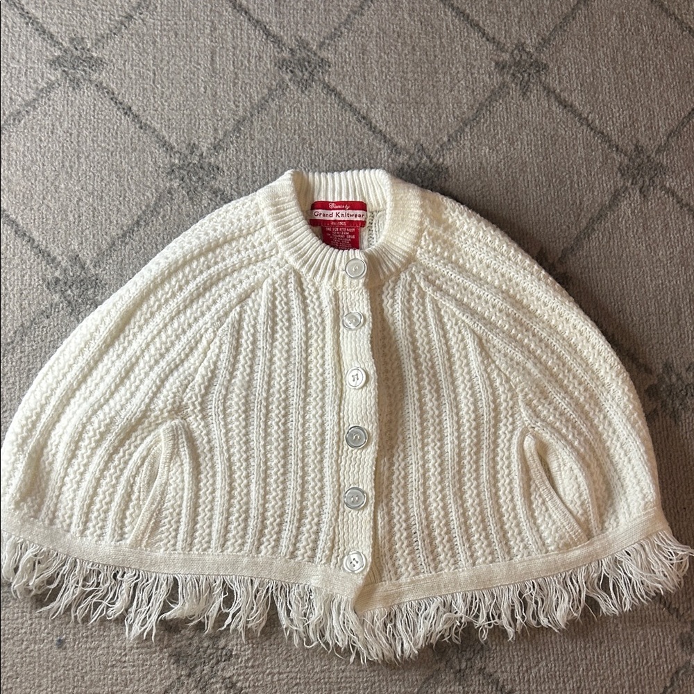 Classic Kids White Sweater Cape
